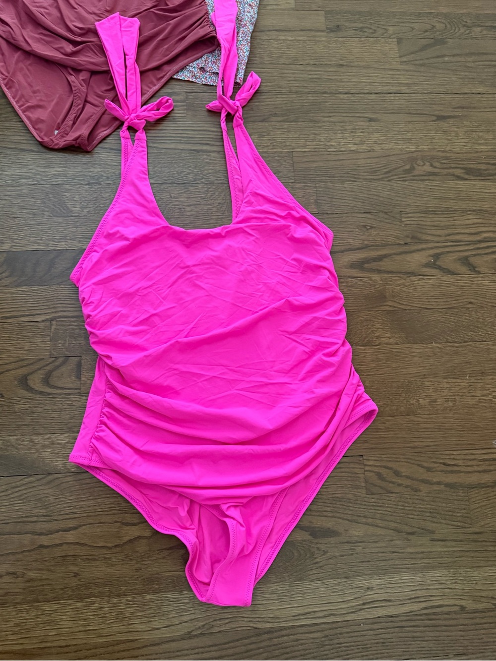 Hanky panky Bright Pink Knot-Shoulder One-Piece Swimsuit